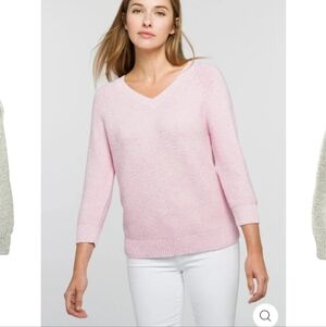 Kinross Front To Back Vee Sweater Cotton Textured